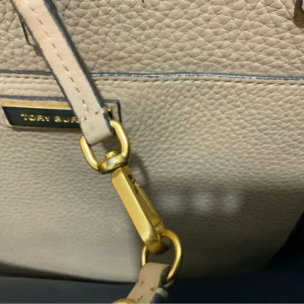 Tory Burch Mcgraw pebbled leather tote bag/purse in pale rose